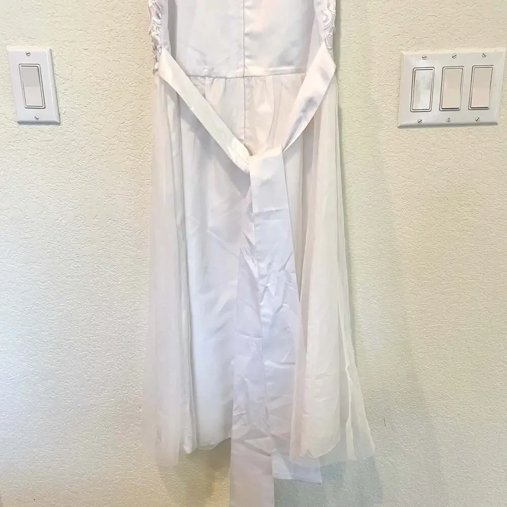 Emerald gumdrops white formal flower girl wedding dress baptism Christening 12